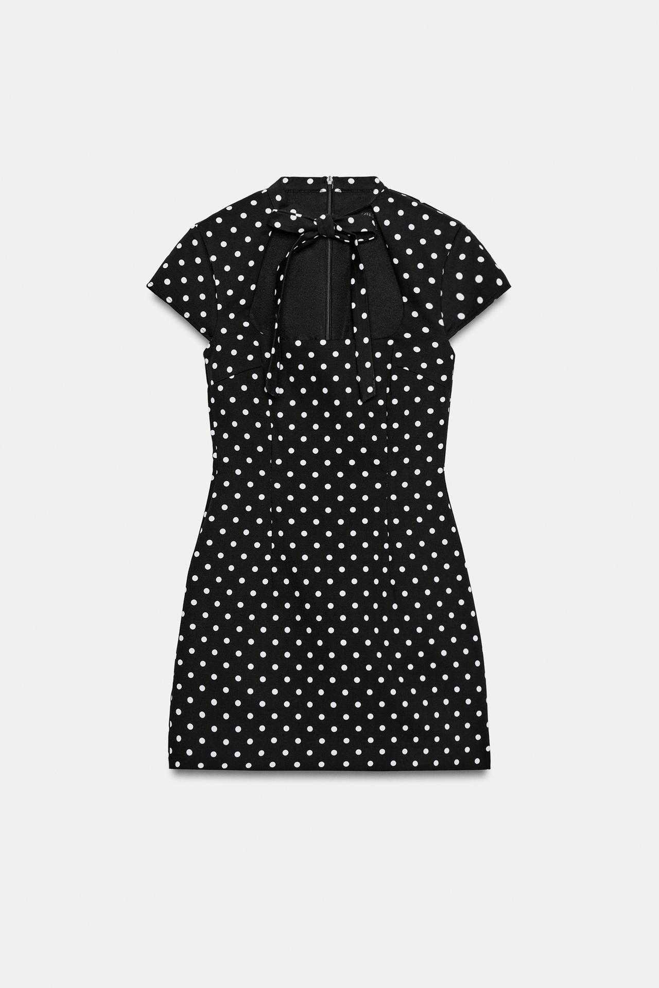 Zara Black Polka Dot Mini Dress