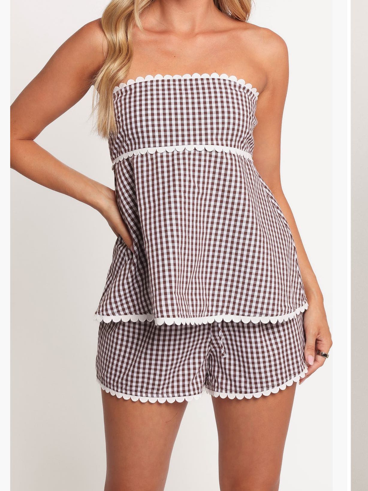 Gingham top &shorts set