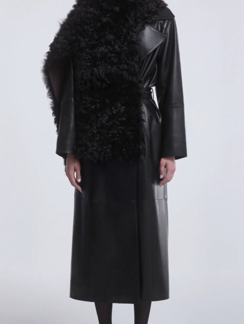 Black Faux Fur Scarf