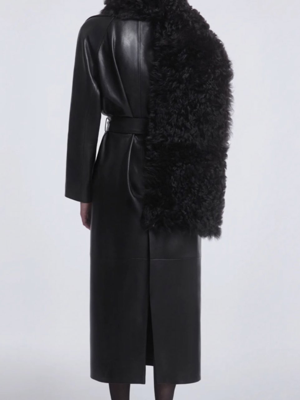 Black Faux Fur Scarf