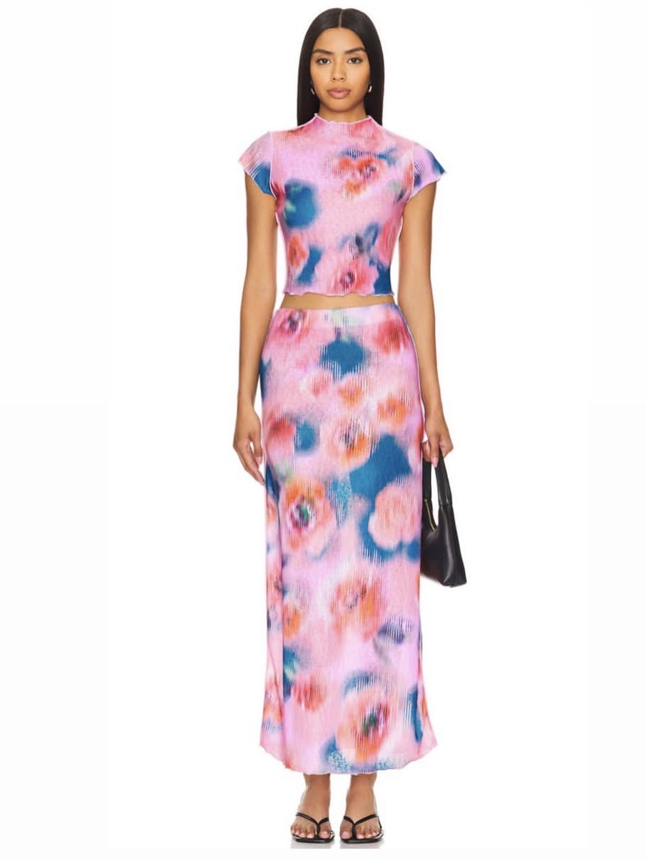 PEIXOTO Kati Top and Skirt Set in Rosie Revival size XS