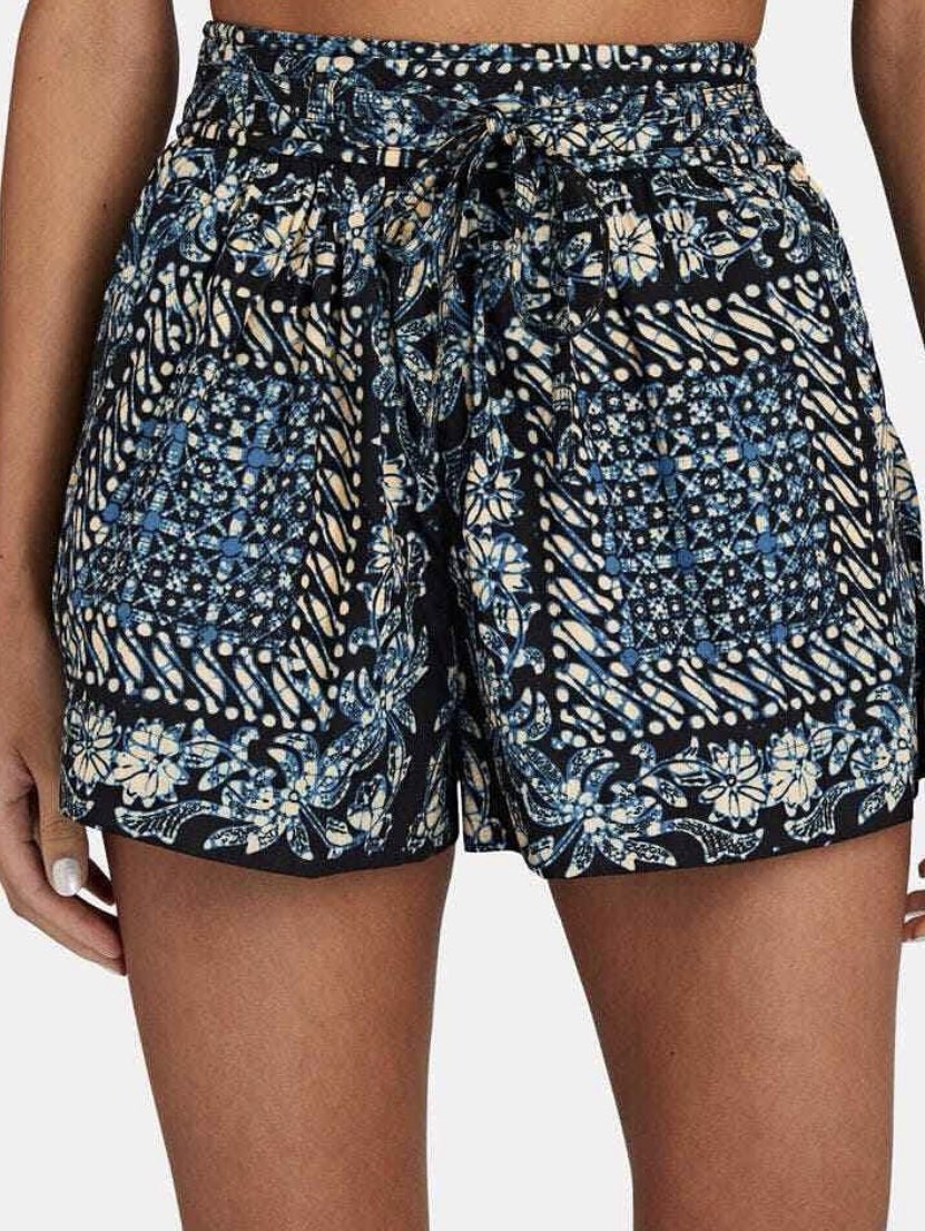 Patterned Drawstring Shorts