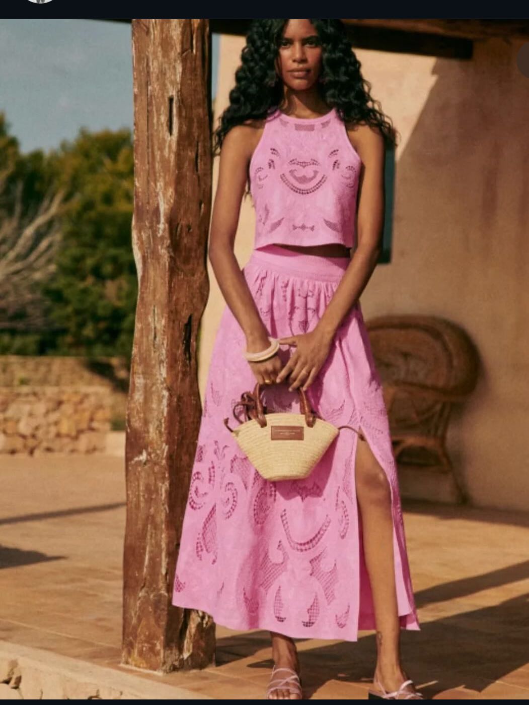 cropped pink set