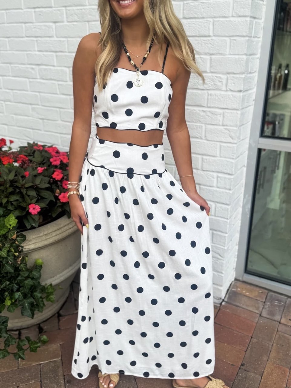 Two piece polka dot set