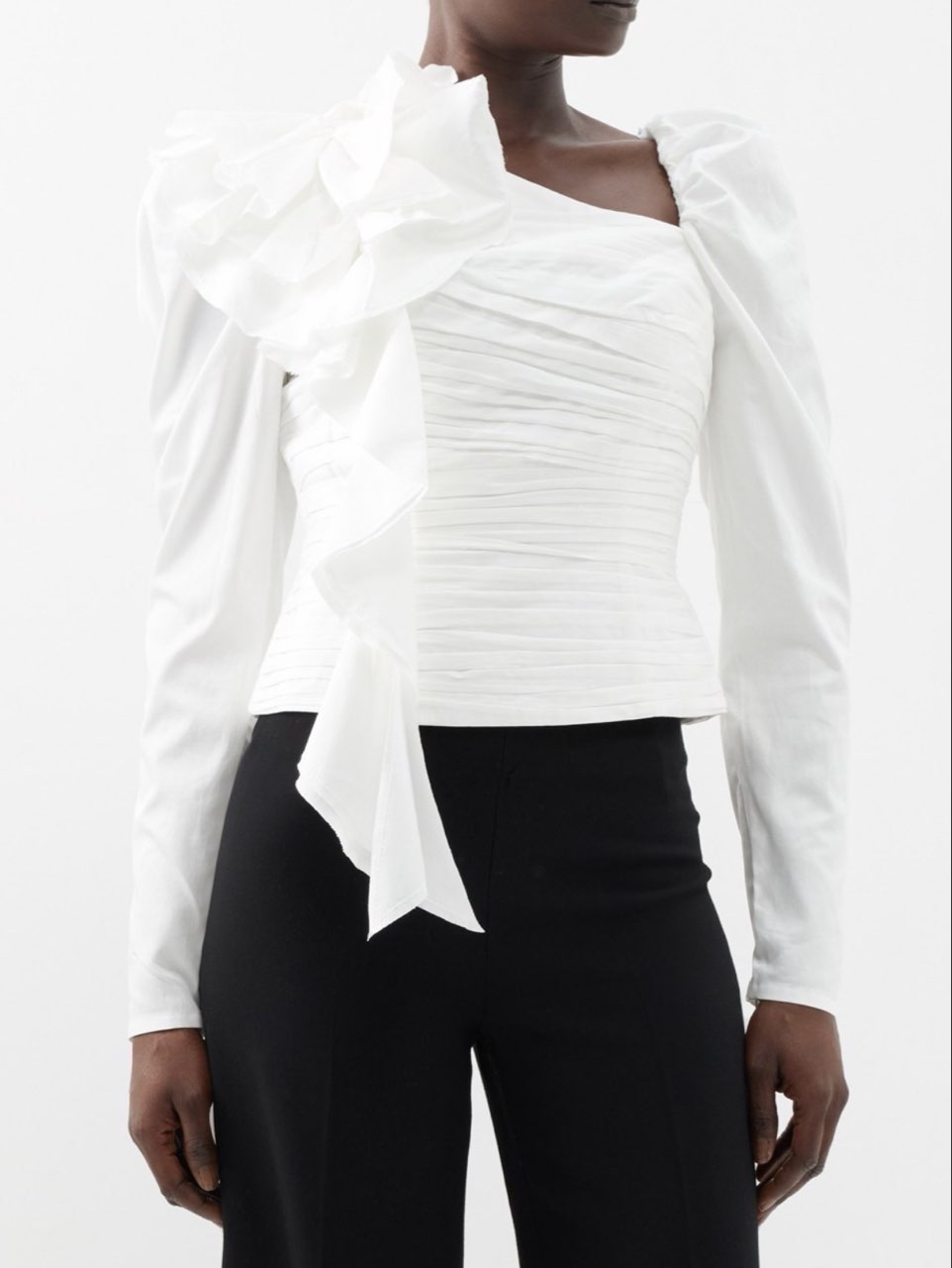 White Appliqué Blouse