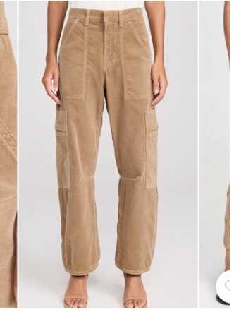 Tan Corduroy Cargo Pants