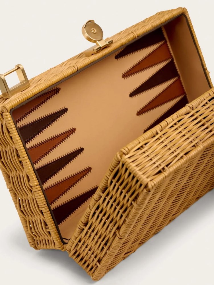 Cult Gaia Rattan Backgammon Clutch Bag