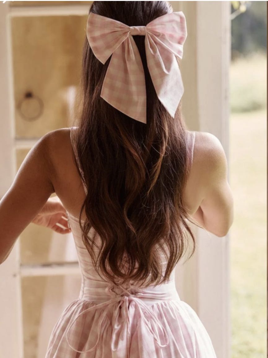 Pink Gingham Midi Dress