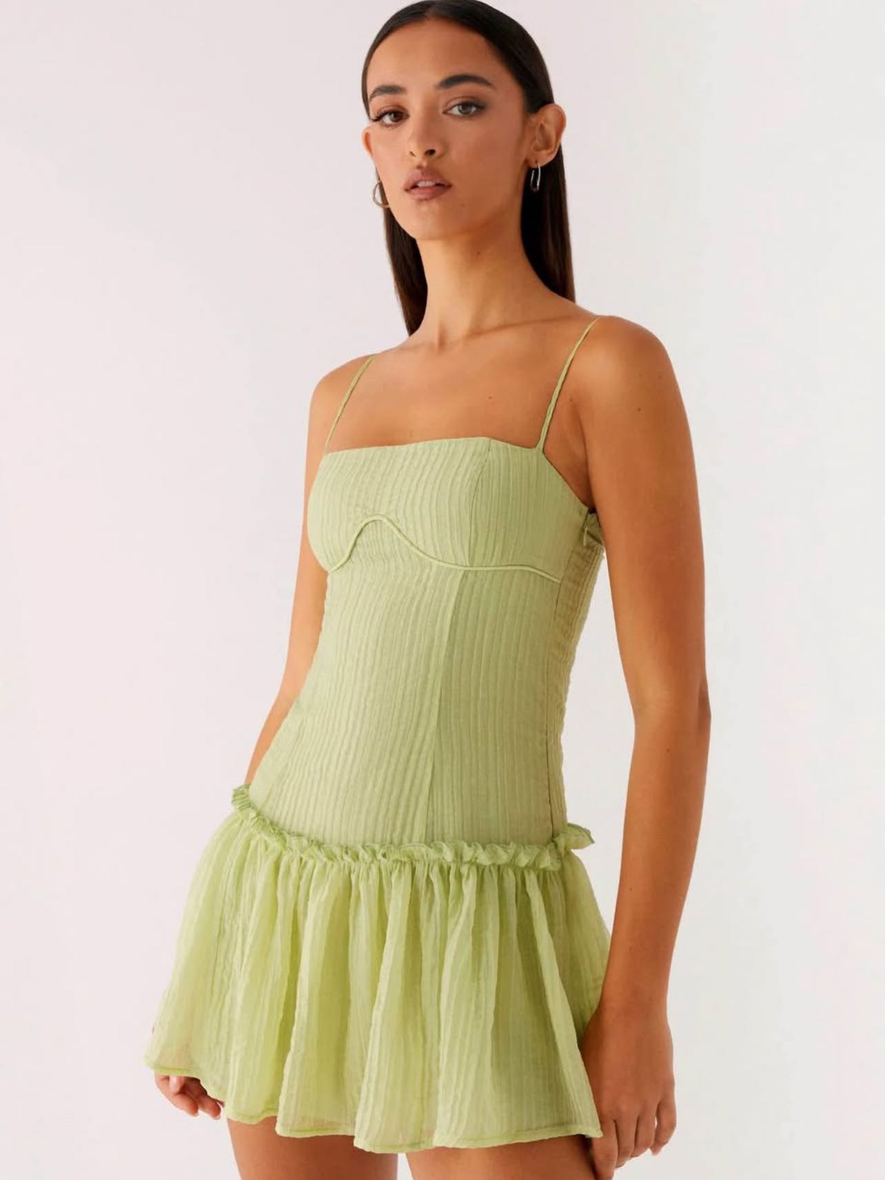 Green mini dress