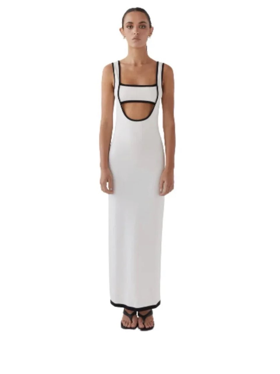 White maxi cut out dress