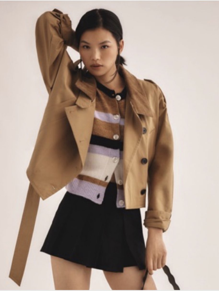 Cropped Tan Trench Jacket