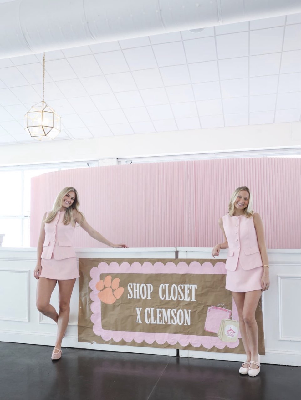 Pink Two-Piece Vest and Mini Skirt Set