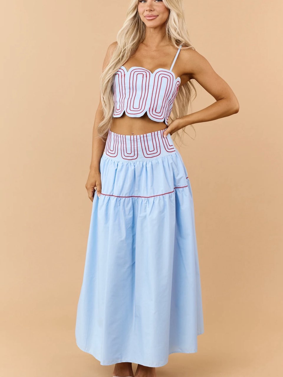 Blue skirt set