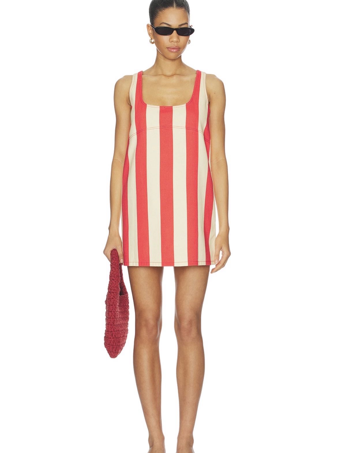Sahara Striped Denim Mini Dress