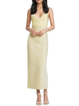 Yellow satin dress