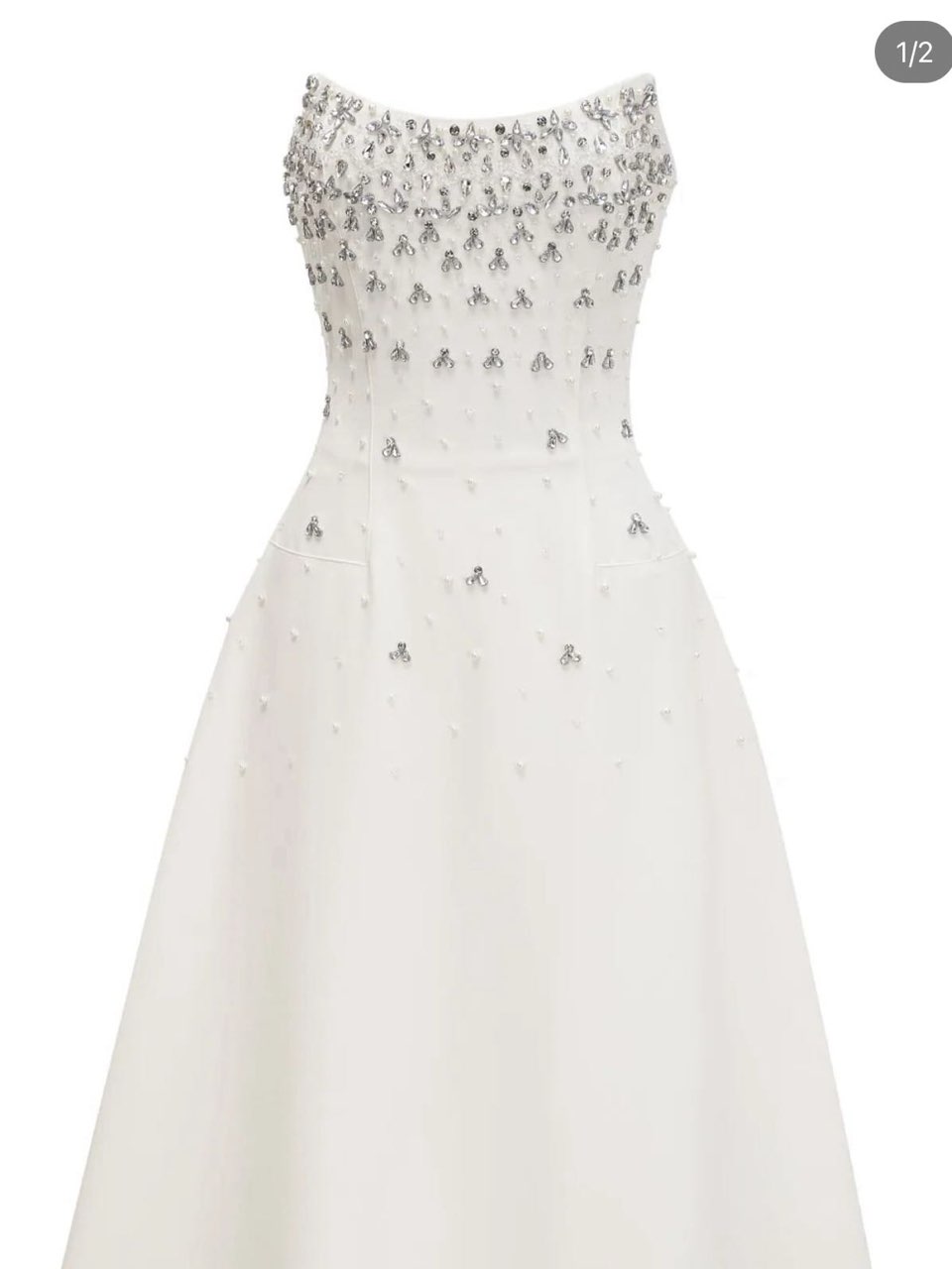 Melisande white embellished midi dress