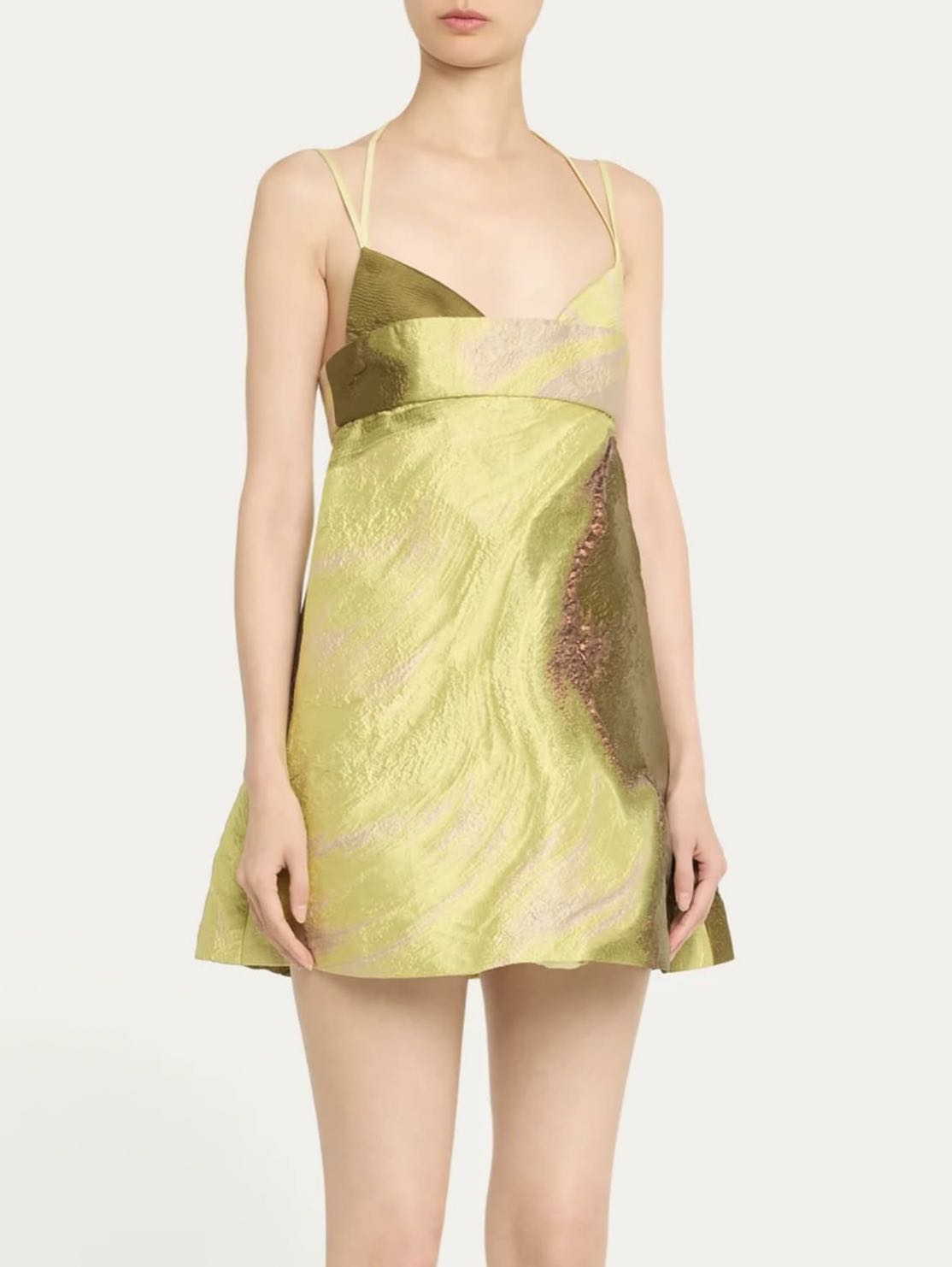 Metallic Jacquard Mini Dress