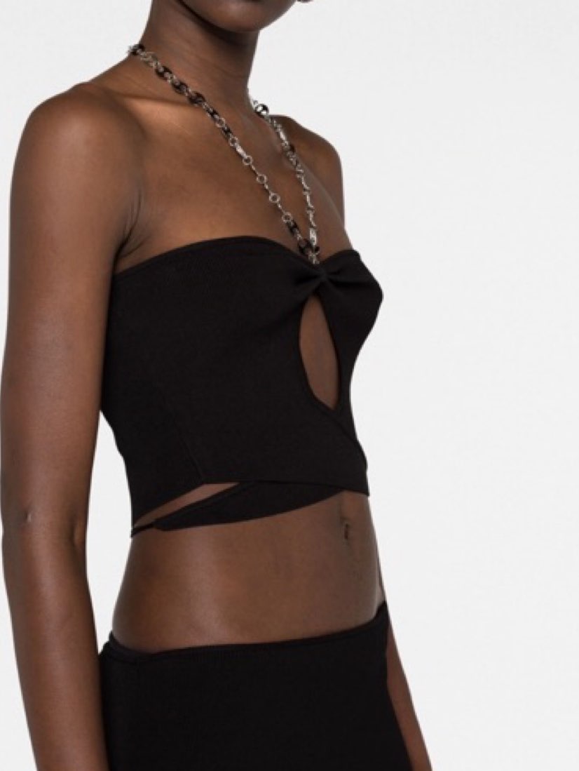 Black Cutout Strapless Crop Top & Maxi Skirt Set