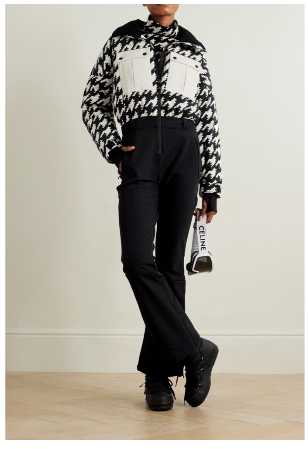 Celine Houndstooth Ski Jacket & Flared Ski Pants Set