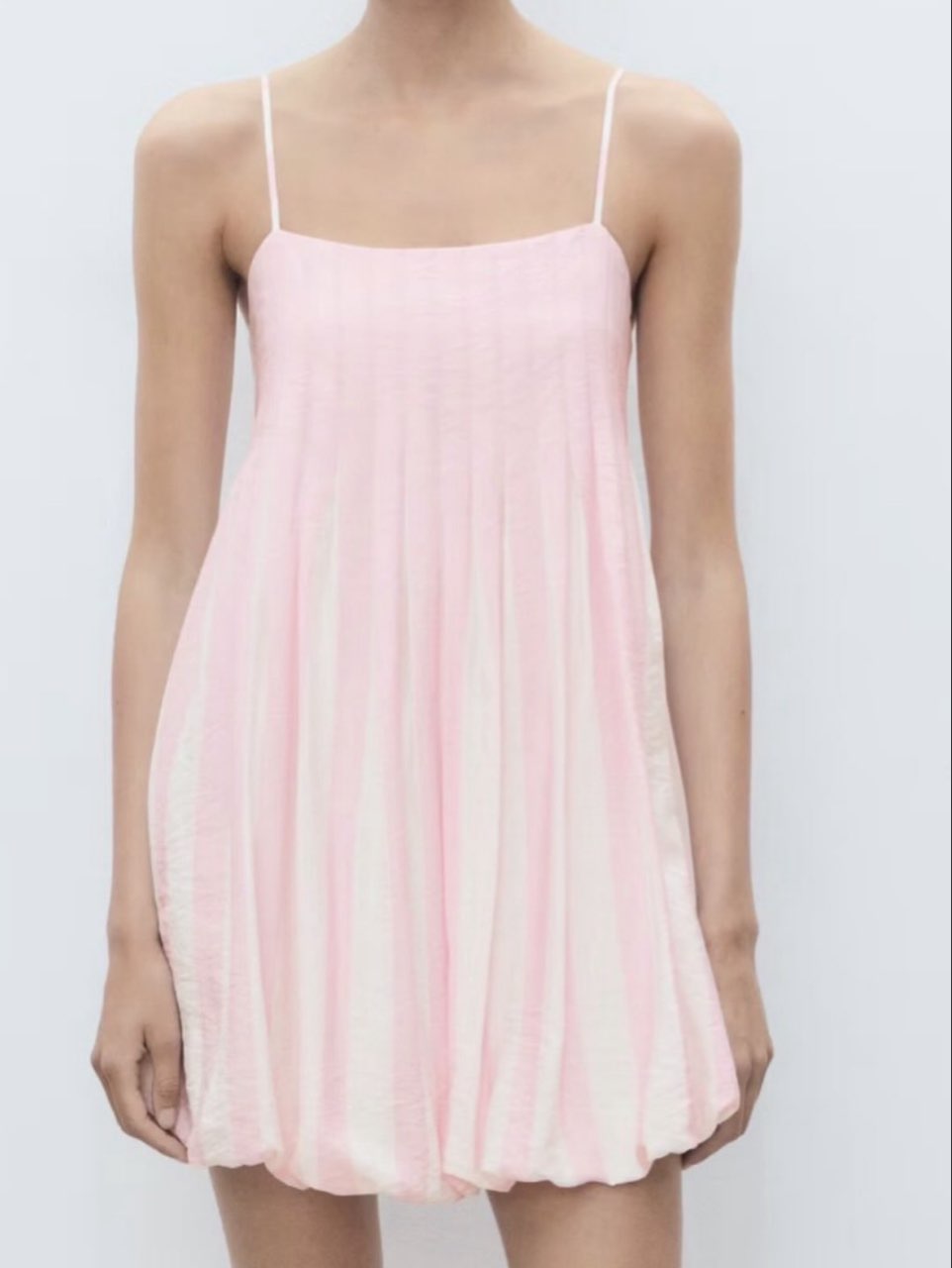 Pink and white mini dress