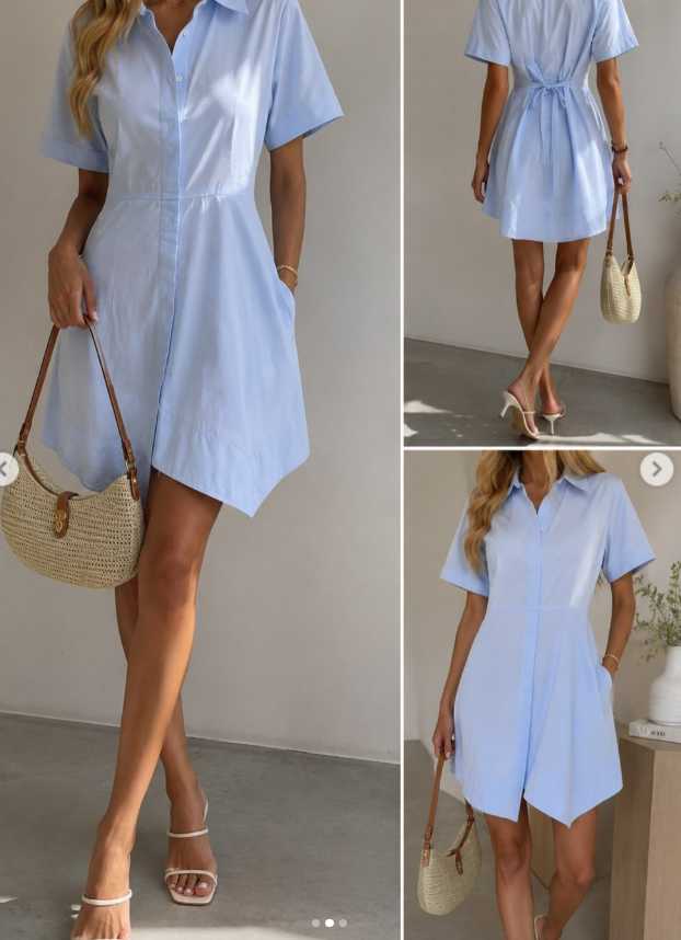 A.L.C. Light Blue Poplin Shirt Dress
