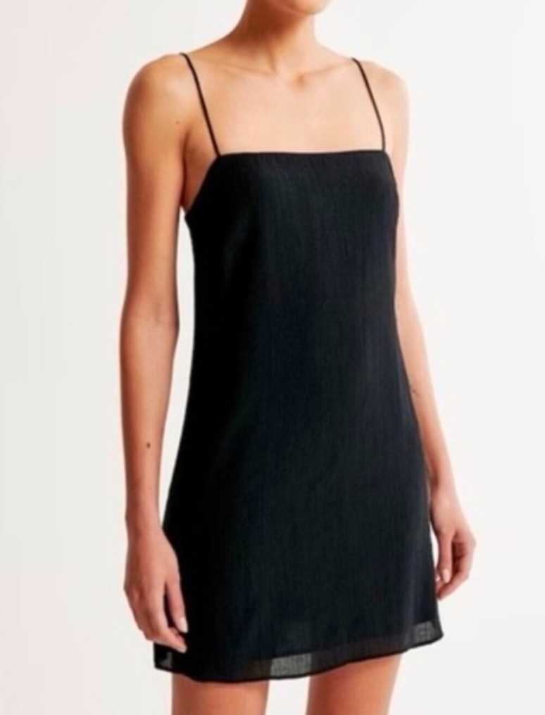 Abercrombie & Fitch Black Linen Mini Dress