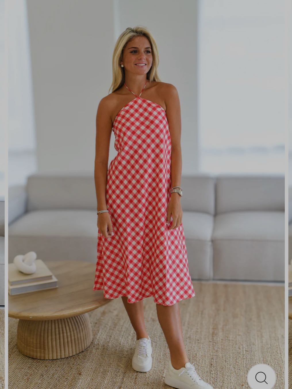 Kendall Halter Gingham Dress