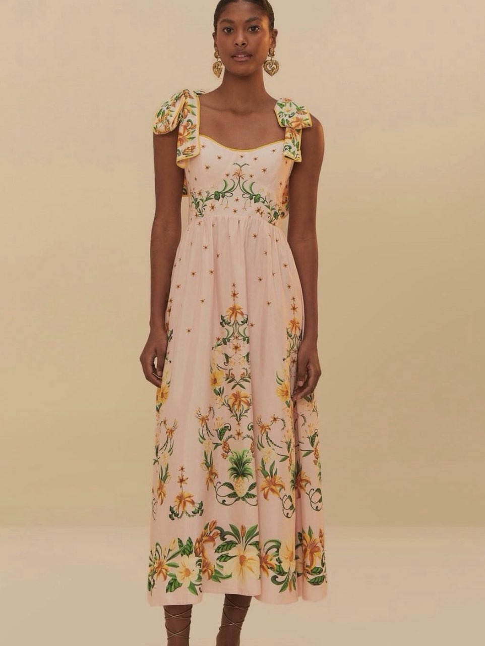 Pink Botanical Beauty Shoulder Dress