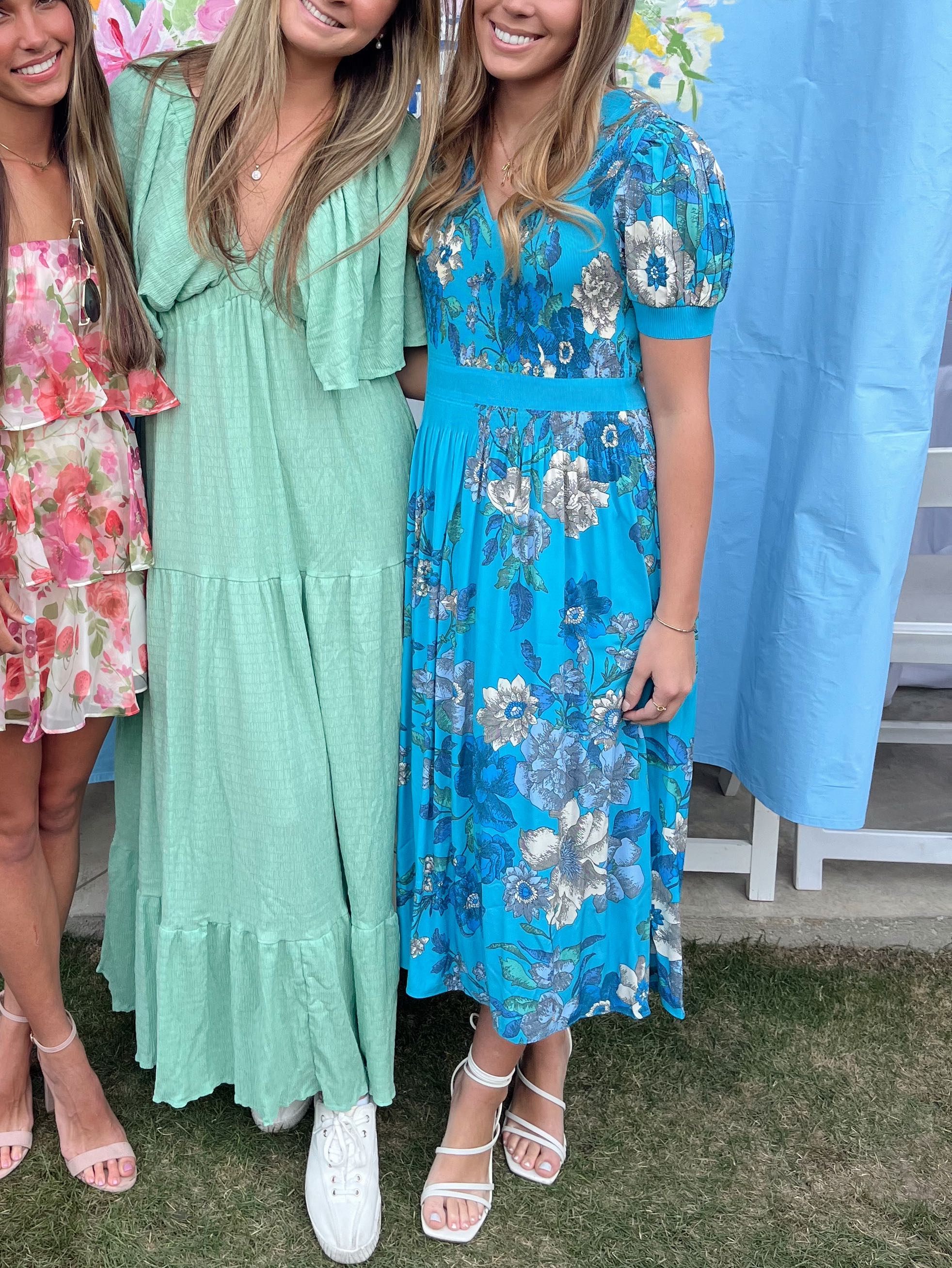 Pleated floral maxi dress