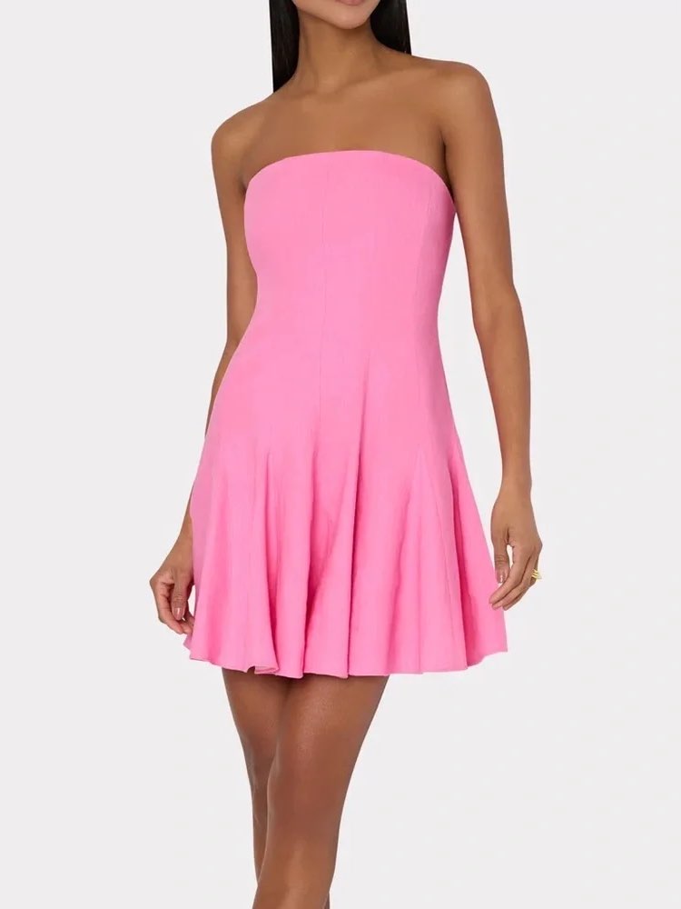 Pink Strapless Mini Dress