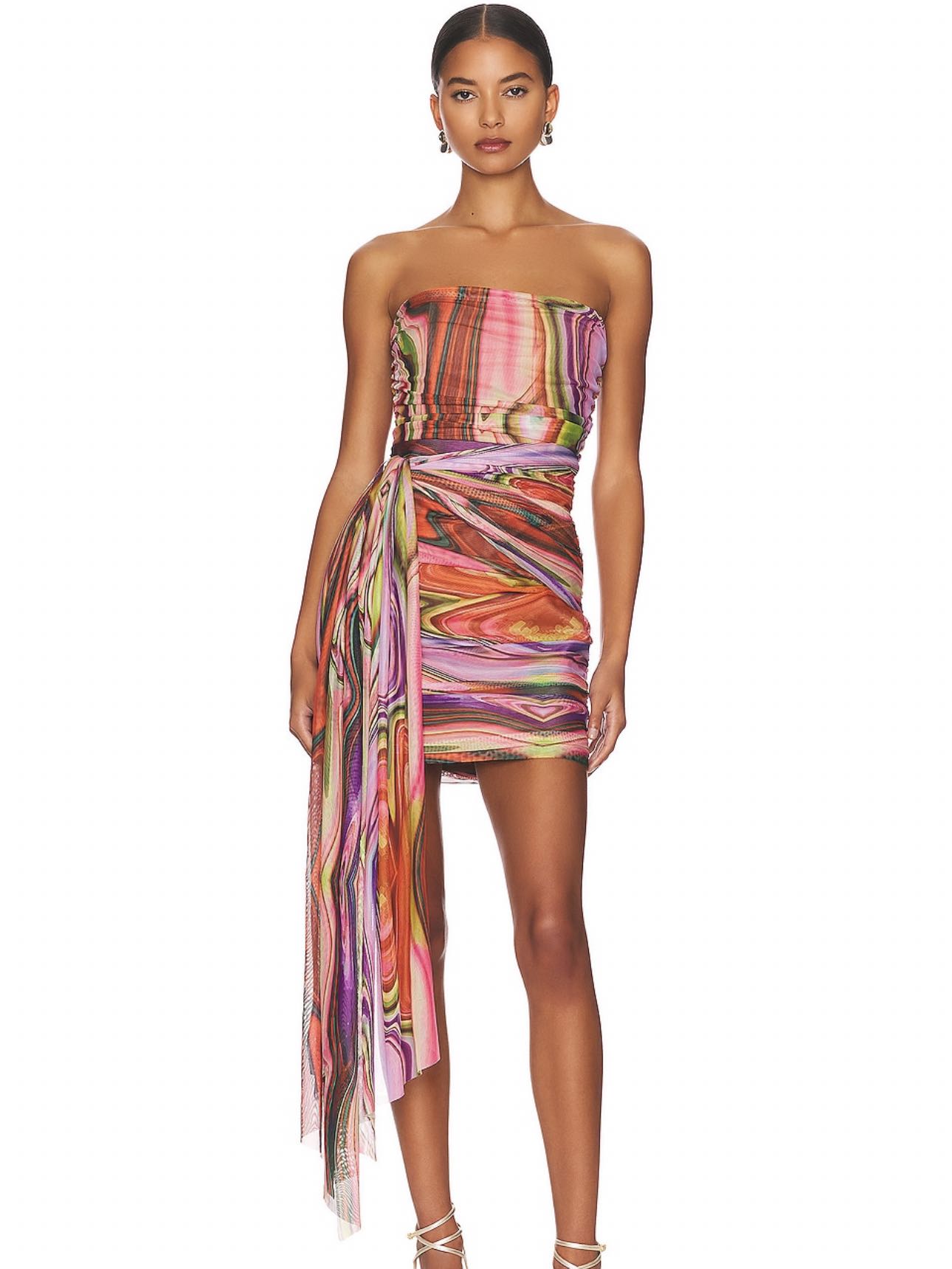 Colorful marble cocktail dress