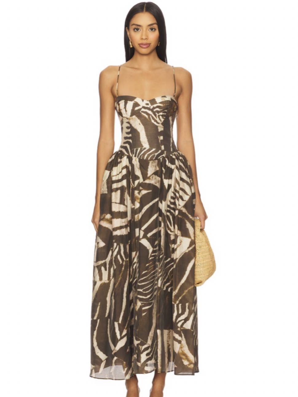Abstract Print Midi Dress