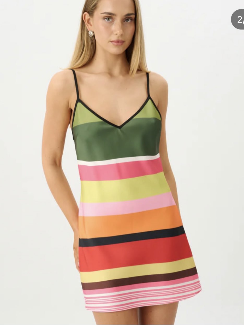 Vibrant Multi-Color Striped Mini Dress