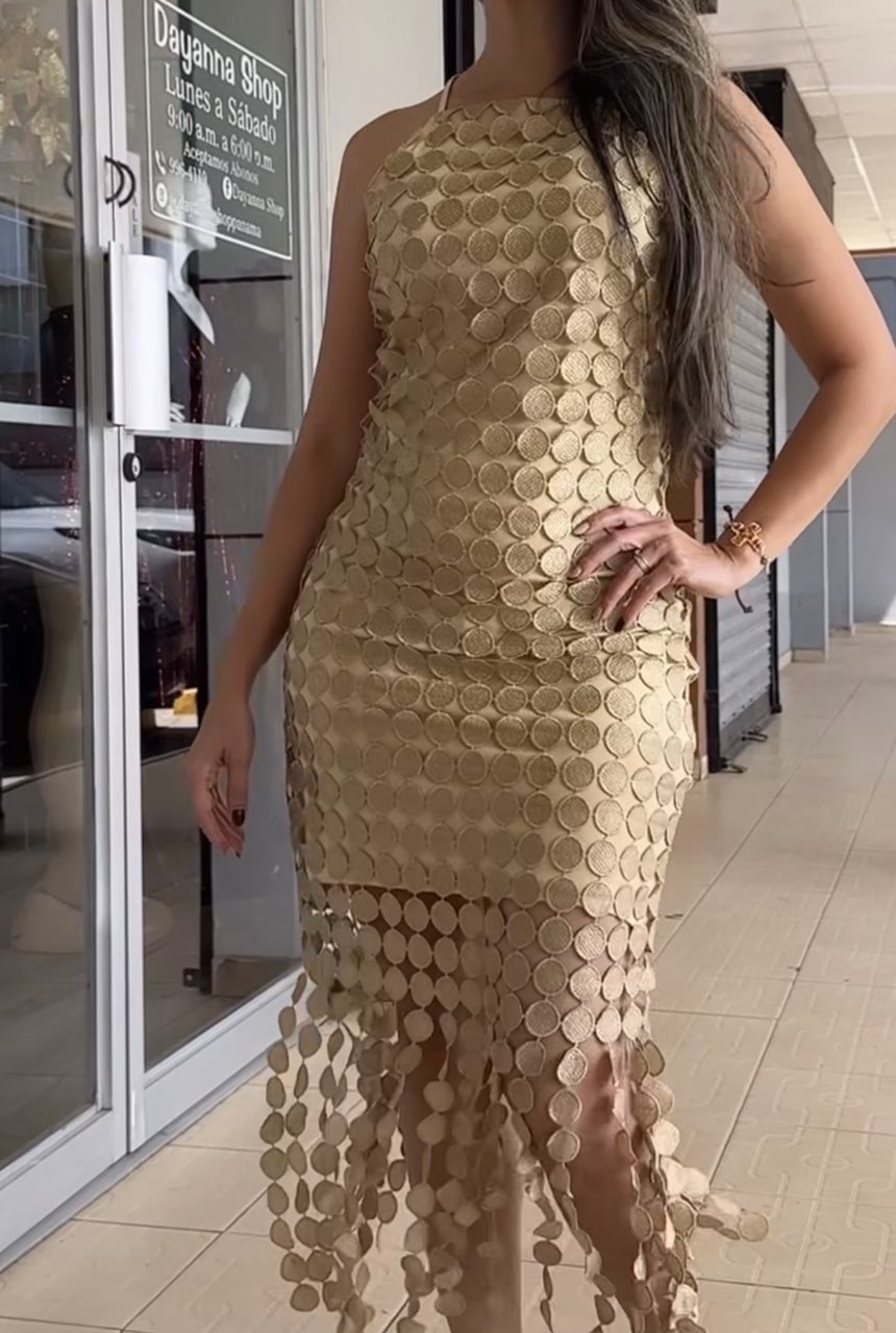 Gold Textured Dress