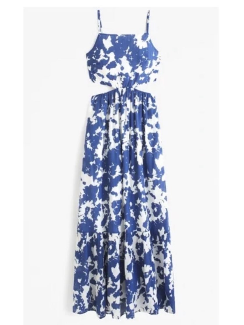 blue floral dress