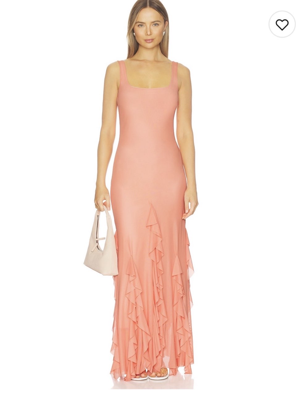 Radiant Peach Long Dress in Coral