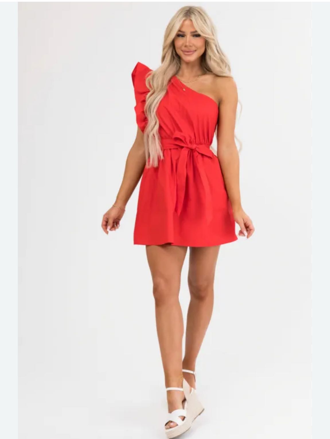 off the shoulder tie dress