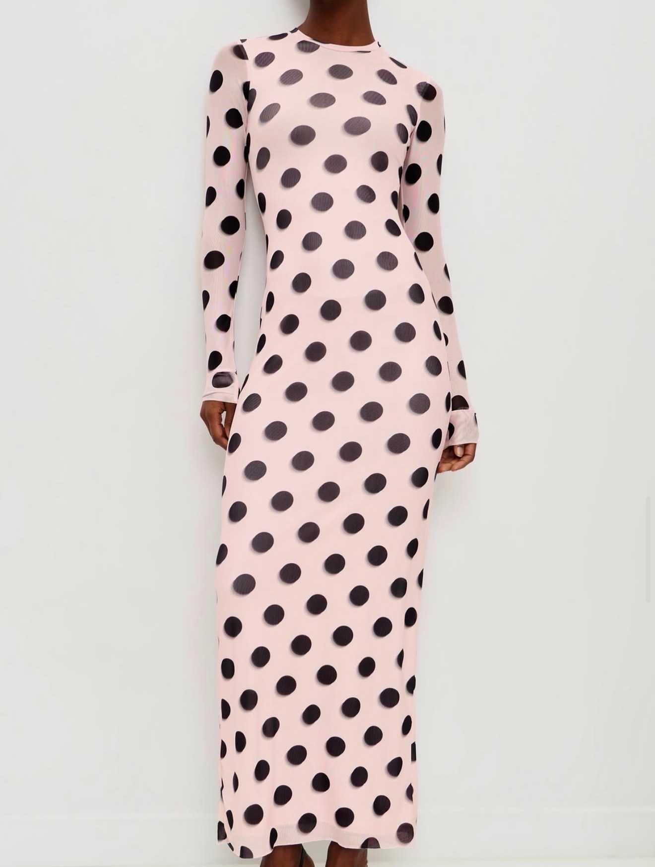 AFRM Pink Polka Dot Maxi