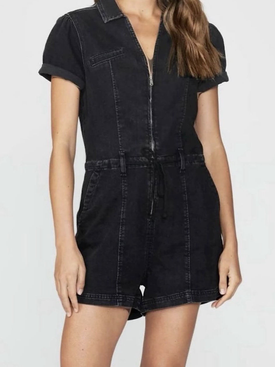 Black Denim Romper