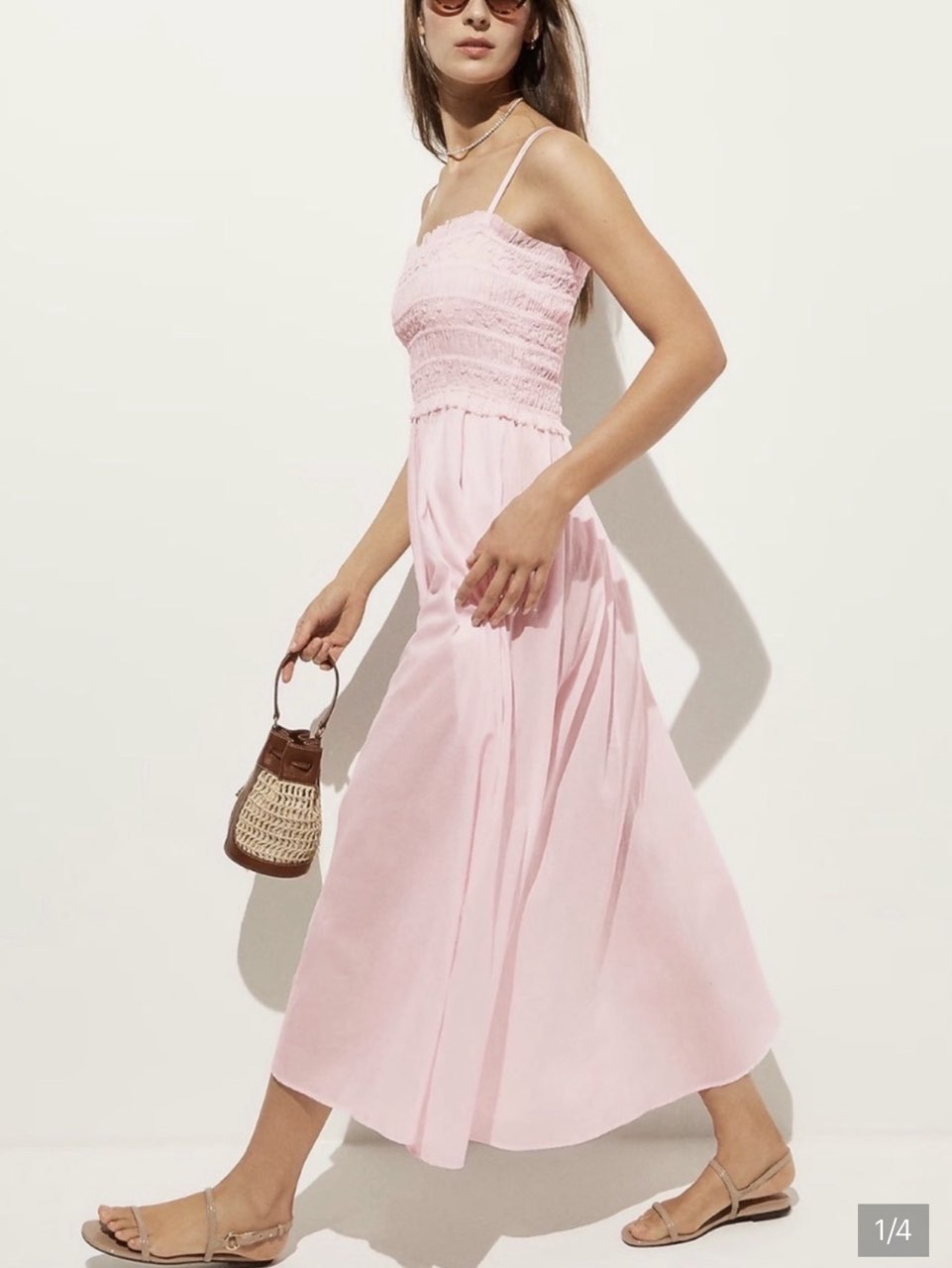 Cottagecore smocked maxi dress