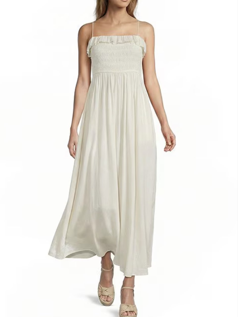 Cream Linen Maxi Dress