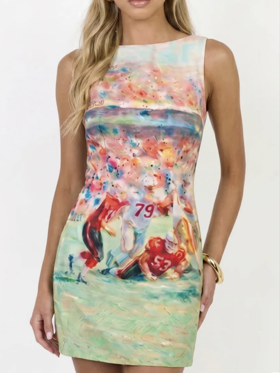 Vibrant Football Game Print Mini Dress