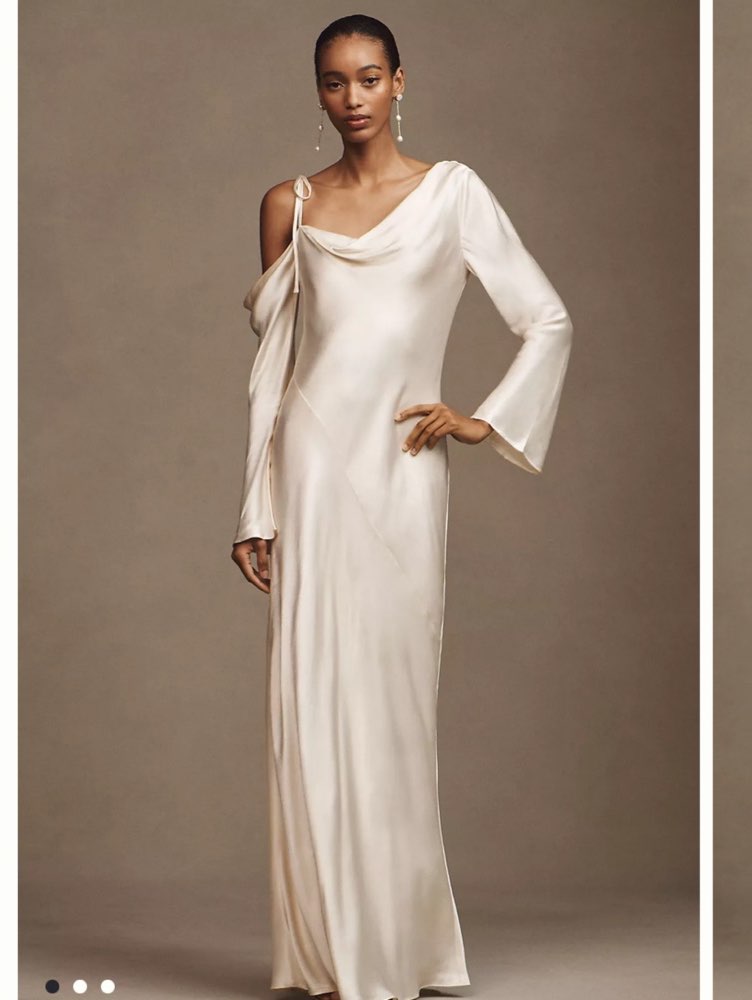 Asymmetric Satin Evening Gown