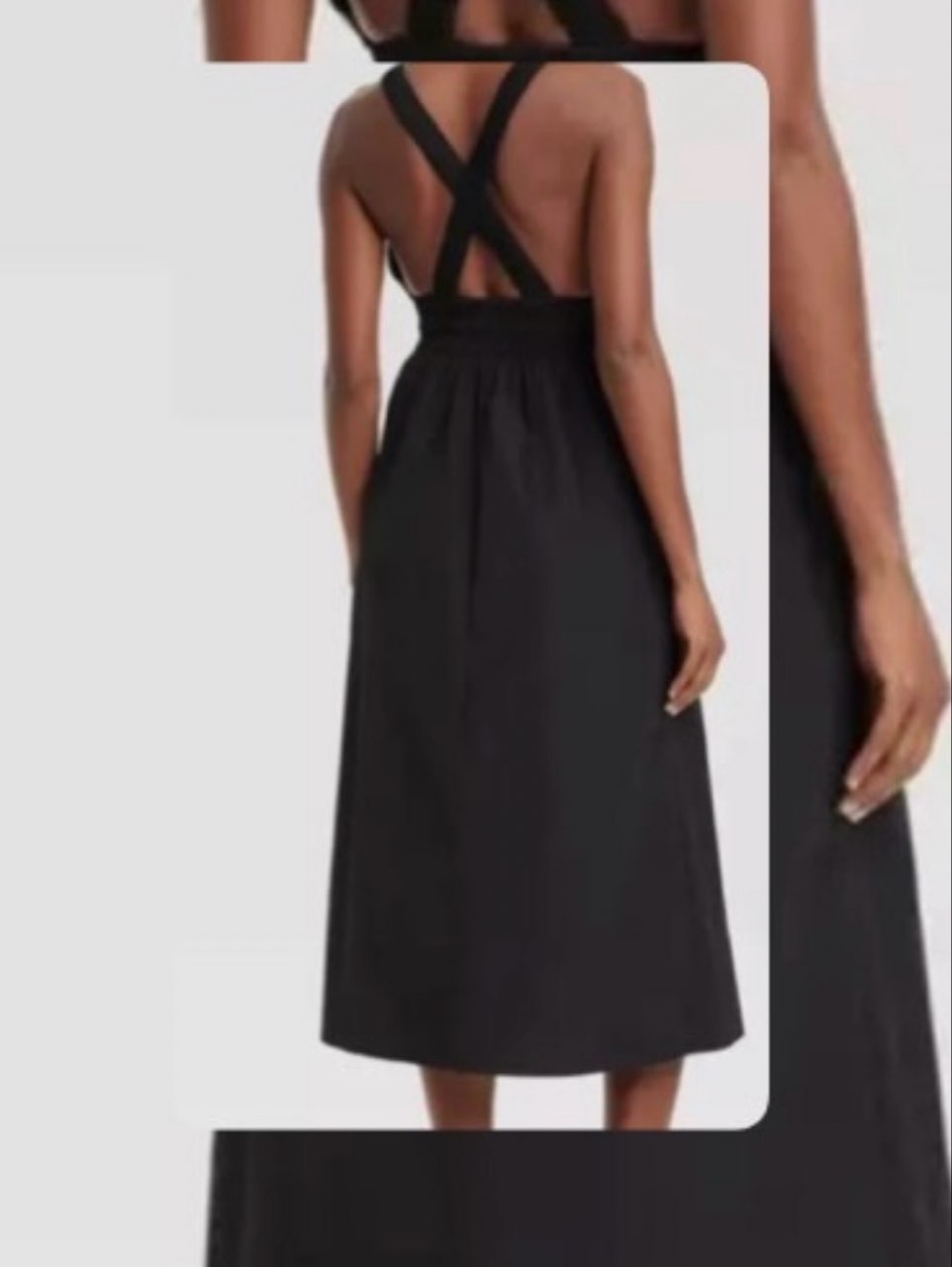Black Sleeveless Cinched Waist Midi Dress
