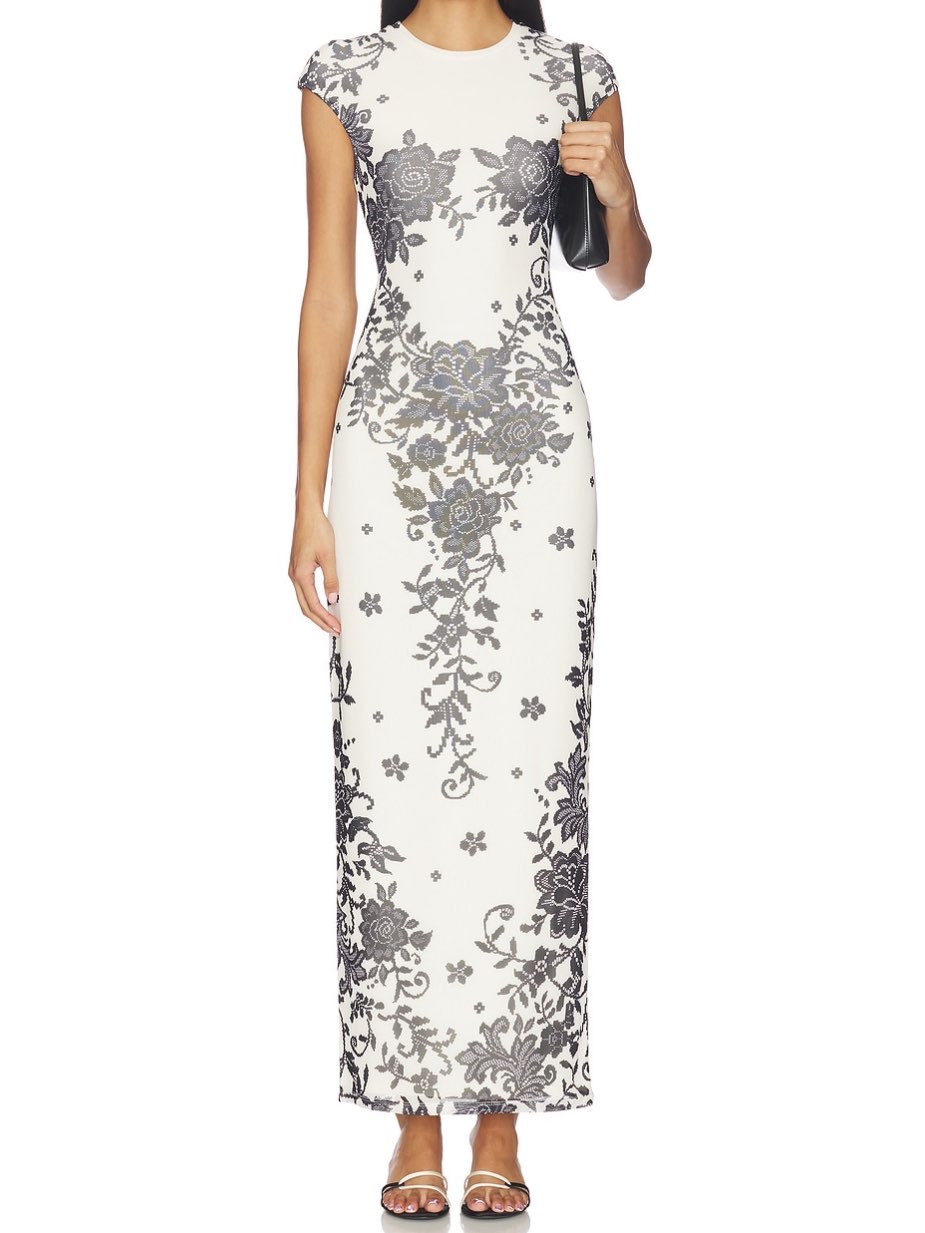 Black and White Lace Bodycon Dress