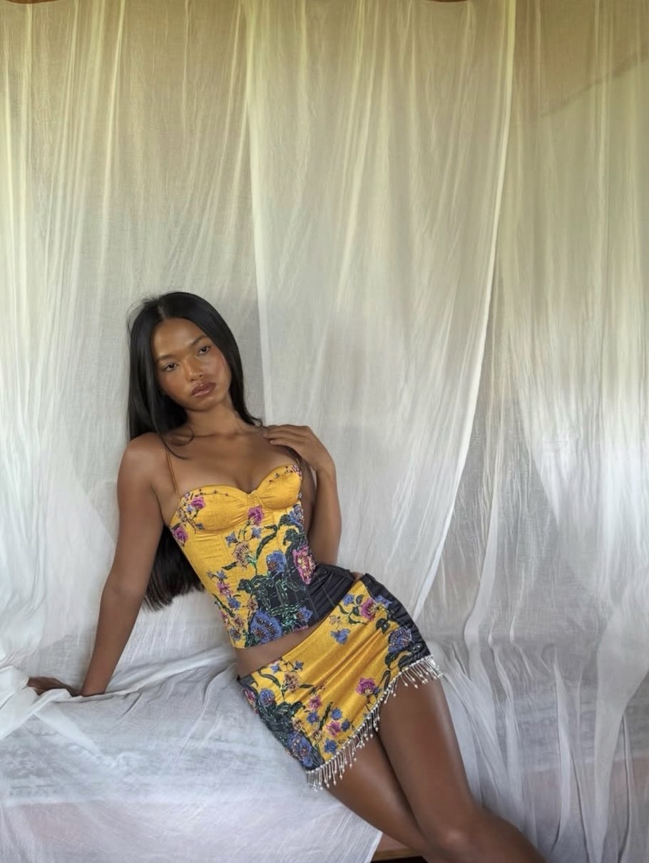 Floral Embroidered Bustier Top