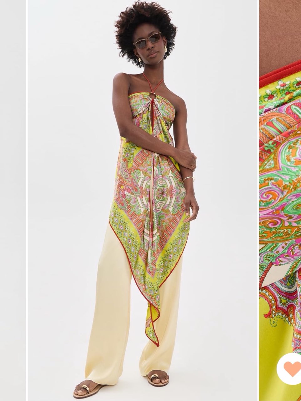 Patterned Halter Scarf Top