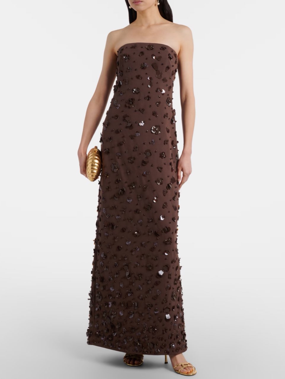 Embellished Strapless Maxi Gown