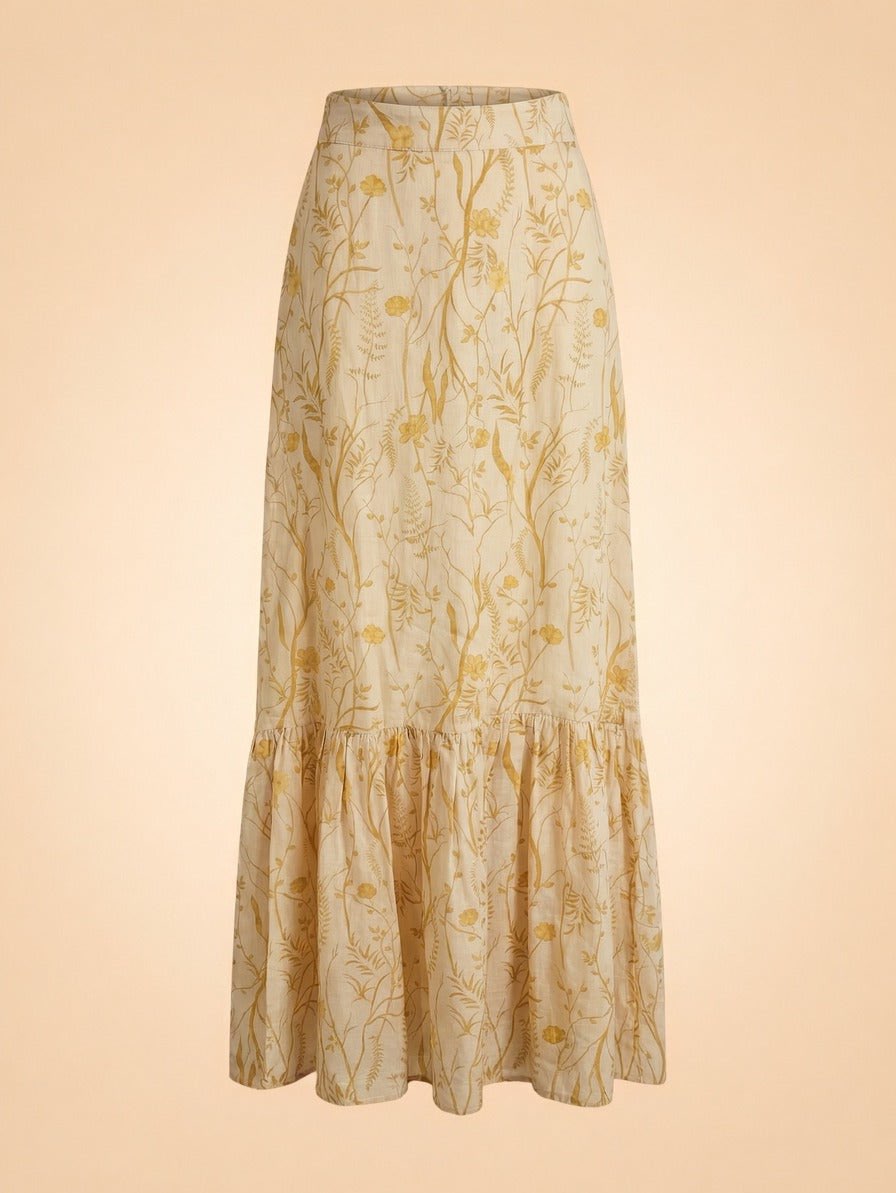 Yellow Printer Skirt