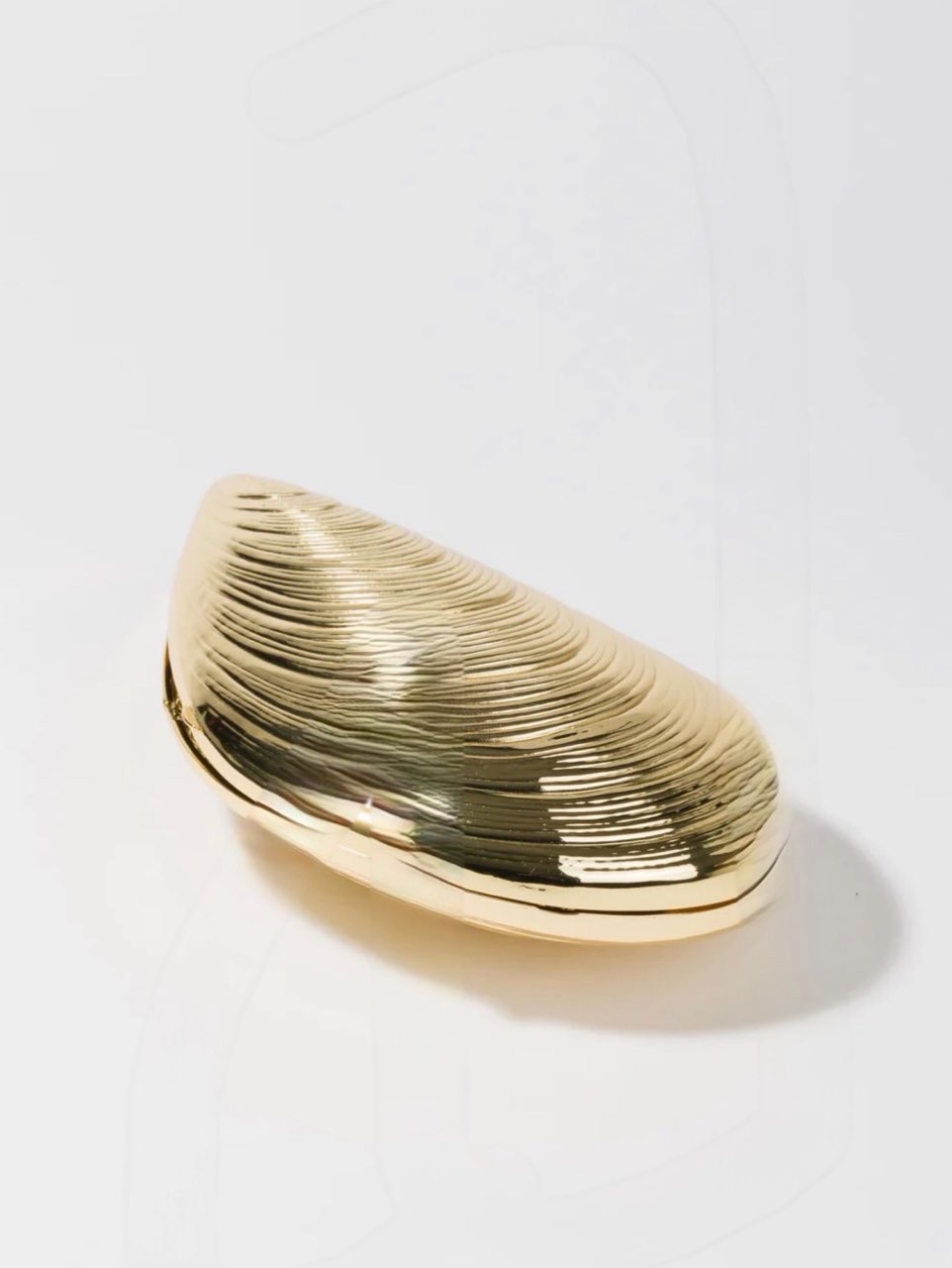 Gold Shell Clutch Bag